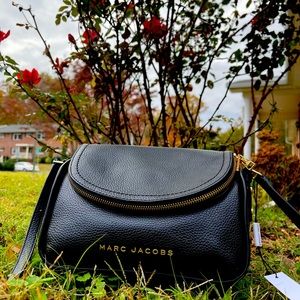 Marc Jacobs Black Flap Leather Messenger Bag - NWT